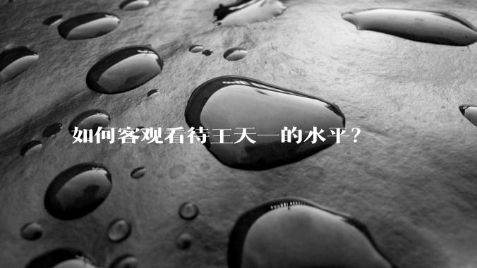 如何客观看待王天一的水平？